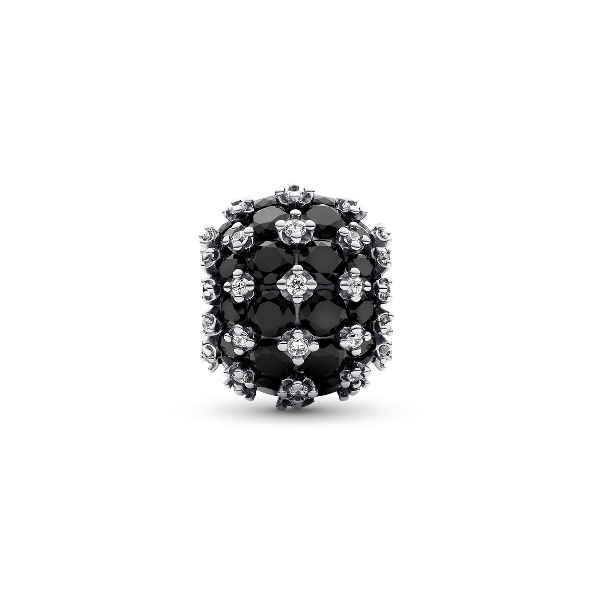 Pandora Sprankelende, zwarte, ronde pavébedel zilver 792630C04