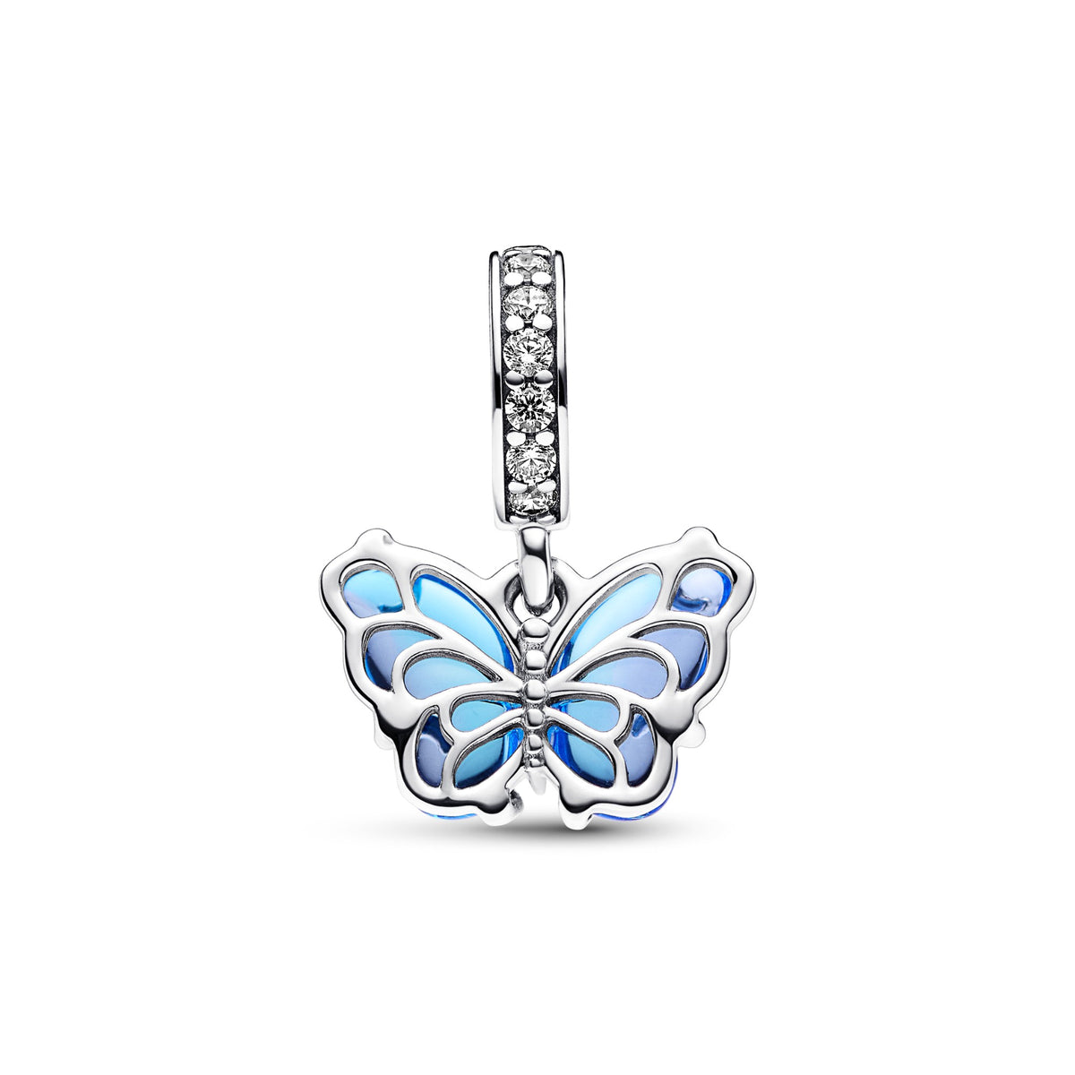 Pandora Blauwe Muranoglazen Vlinder Hangende Bedel zilver 792698C01