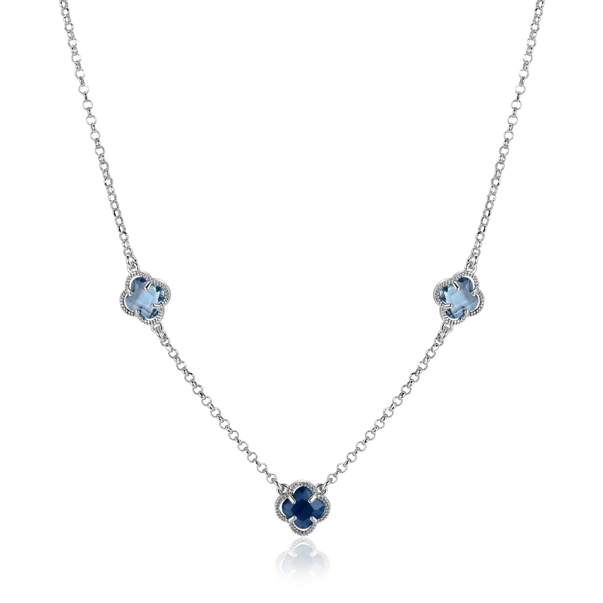 ZINZI Zilveren Ketting met Blauwe Zirkonia - ZIC2663B