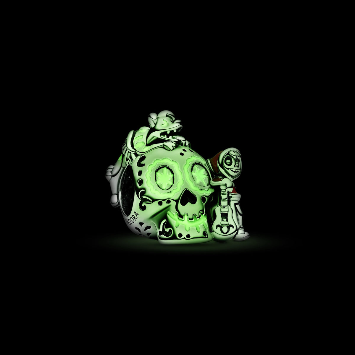 Pandora Disney Pixar Coco Miguel & Dante schedel Glow-in-the-dark Bedel zilver 792817C01