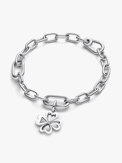 Pandora Hartjes Klavertjevier Medaillonbedel zilver medallion - 793034C01