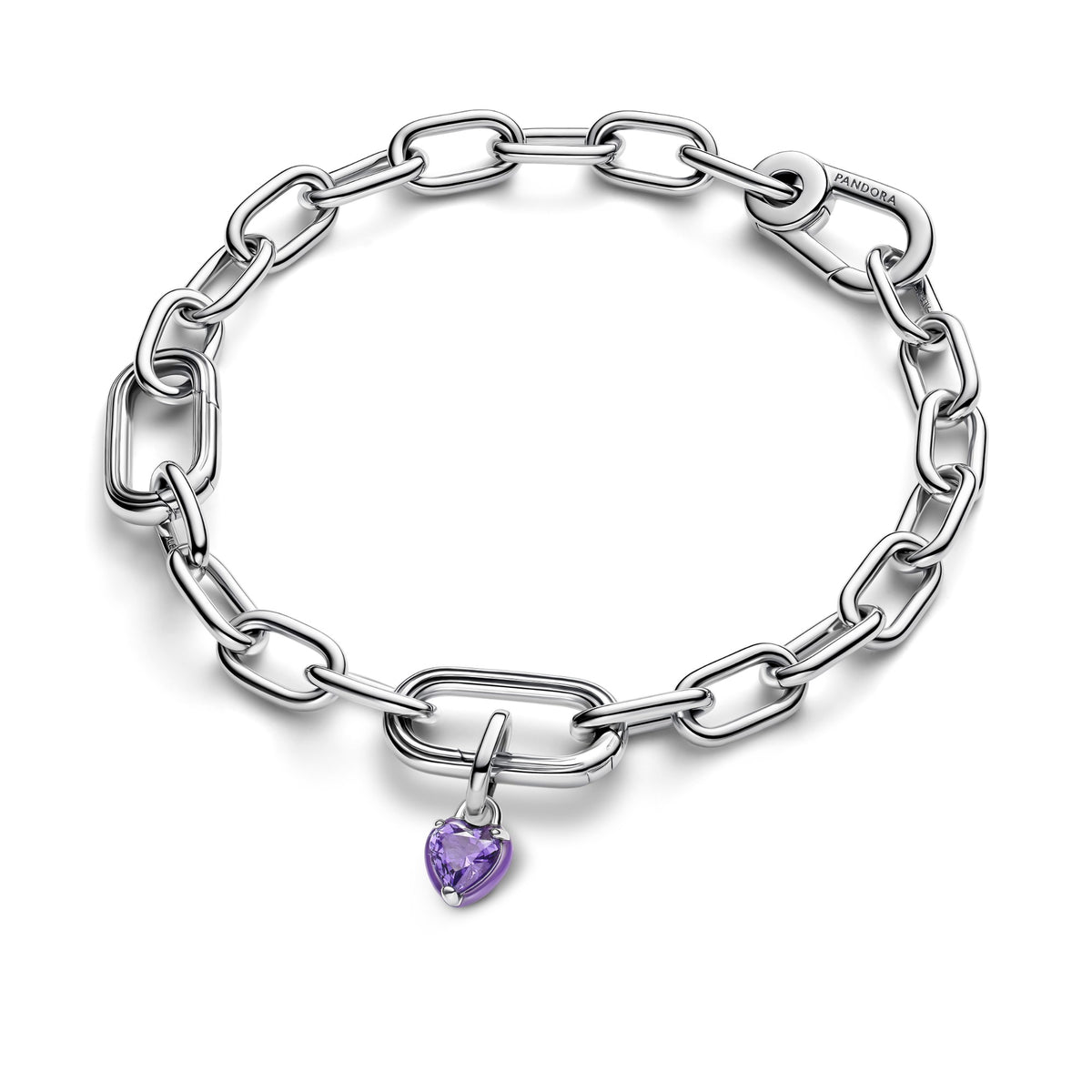 Pandora ME Paarse Chakra Hart Mini Hangende Bedel zilver 793042C04