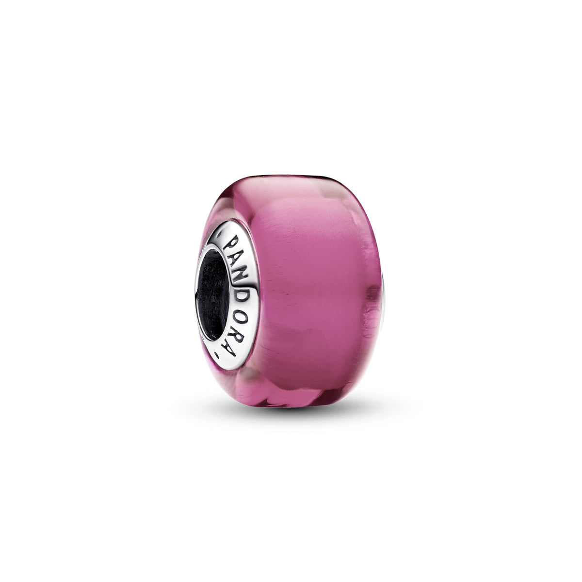 Pandora Roze minibedel van muranoglas zilver