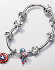 Pandora Marvel Captain America Sterling Zilver met Emaille en Zirkonia Bedel 793129C01