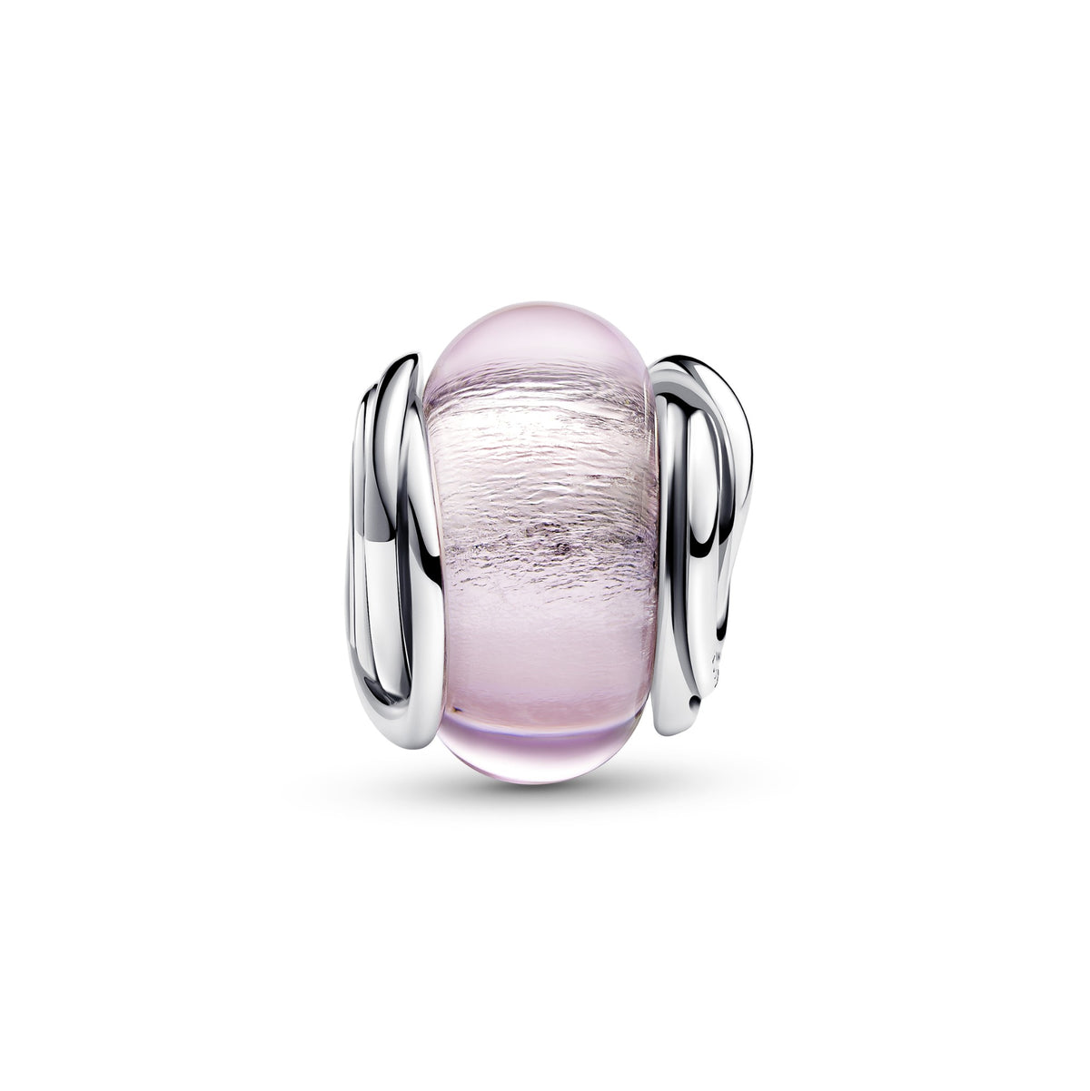 Pandora Omcirkelde roze muranoglazen bedel zilver 793241C00