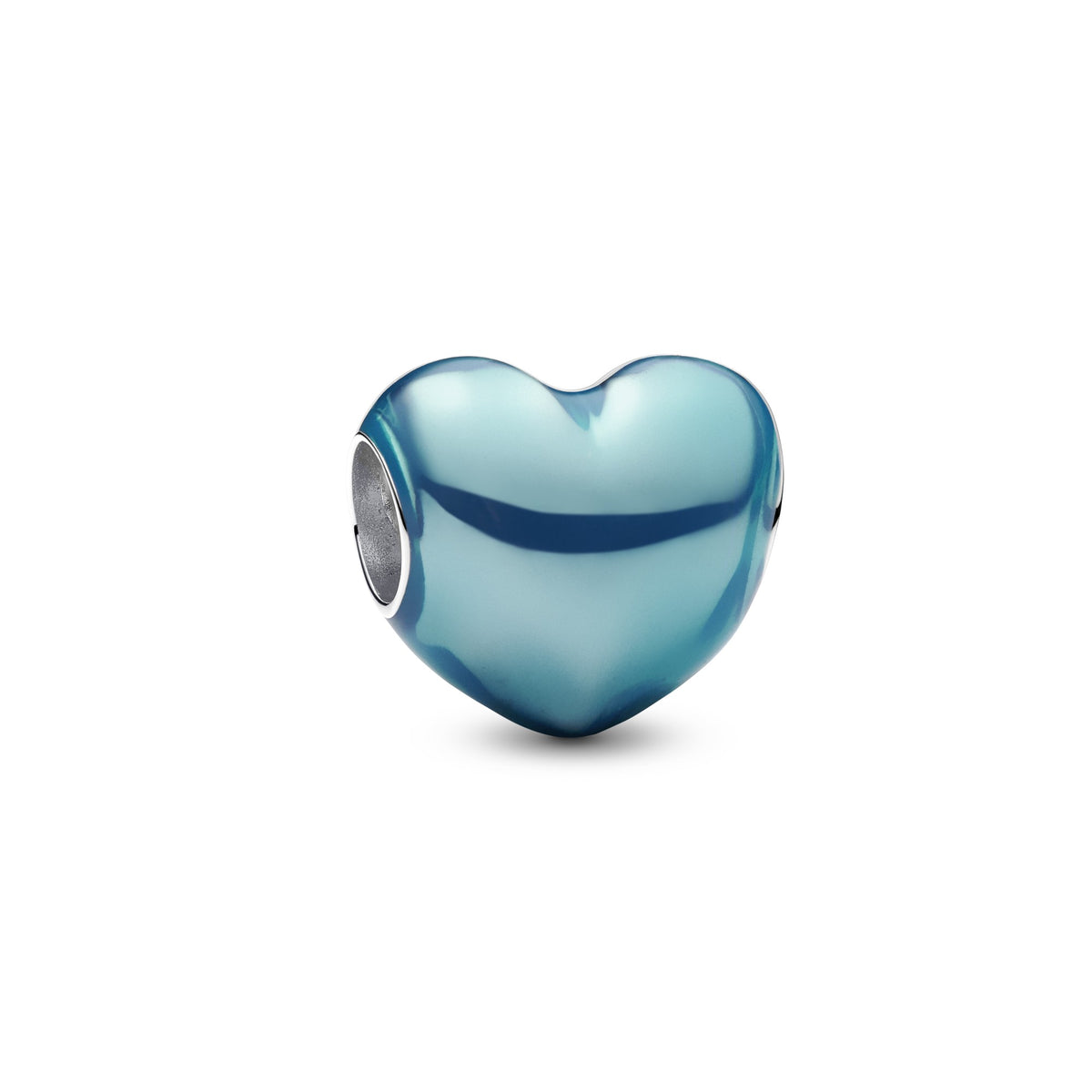 Pandora Metallic Hemelsblauwe Hart Bedel zilver