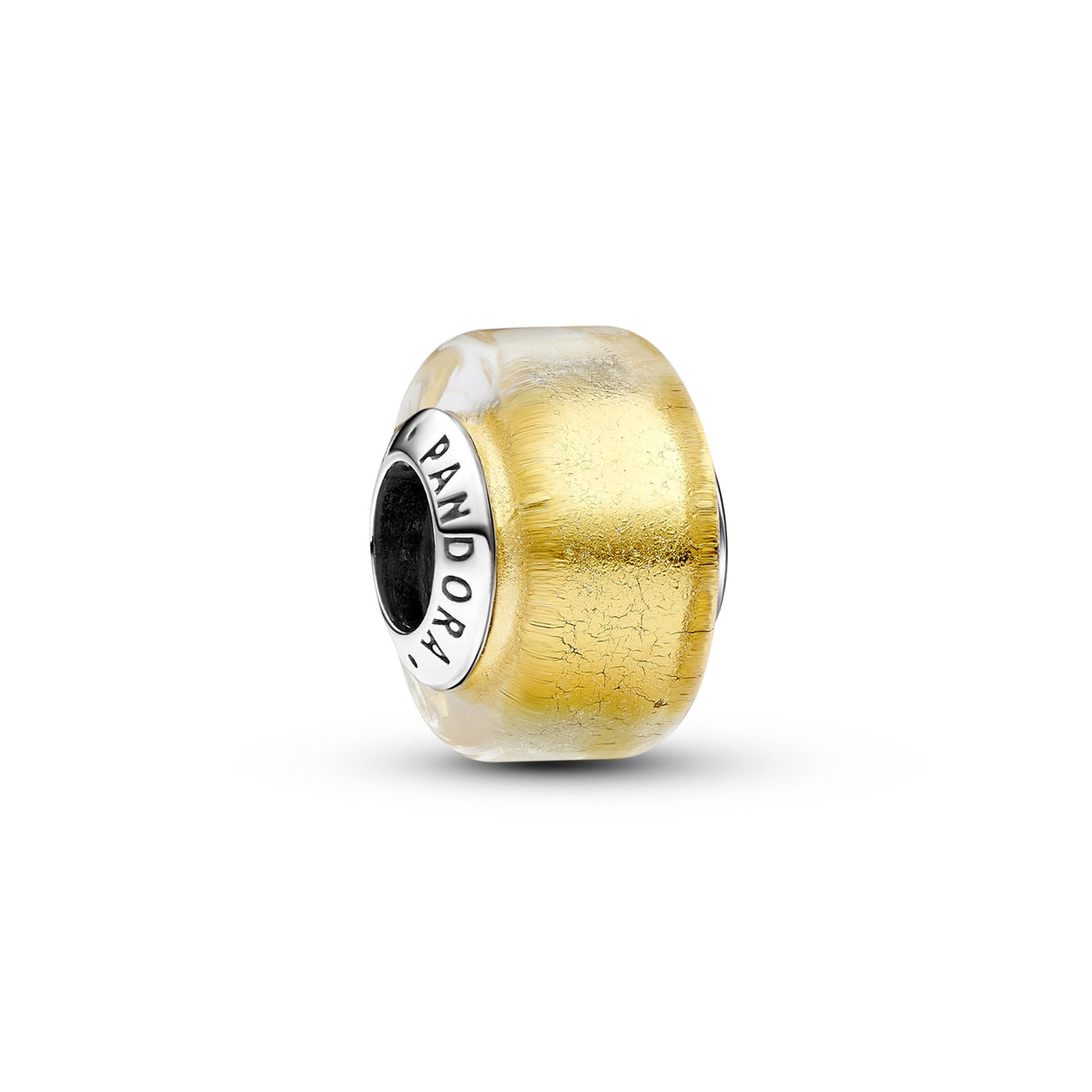 Pandora Goudkleurige minibedel van muranoglas