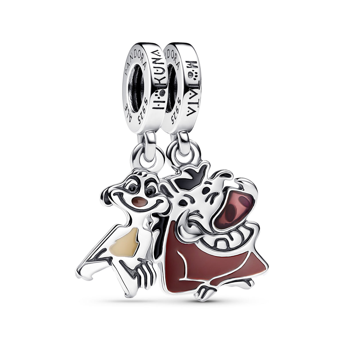Pandora Disney The Lion King Simba, Pumbaa & Timon Deelbare Hangende Bedel zilver