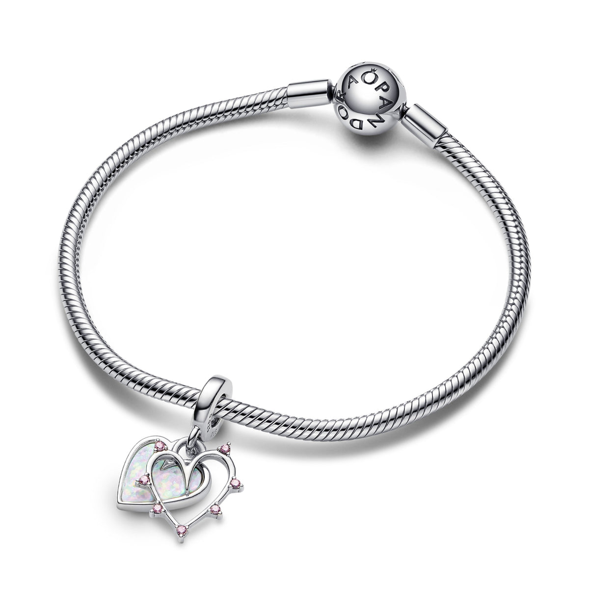 Pandora Vriendschap Opalescent Dubbele Hangende Bedel zilver 793434C01