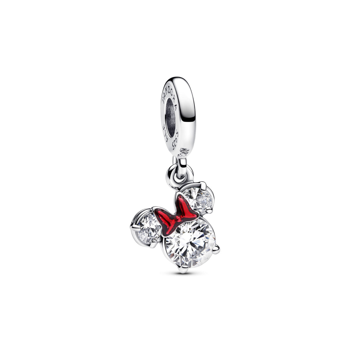 Pandora Dubbele hangende bedel met silhouet van Disney's Minnie Mouse zilver