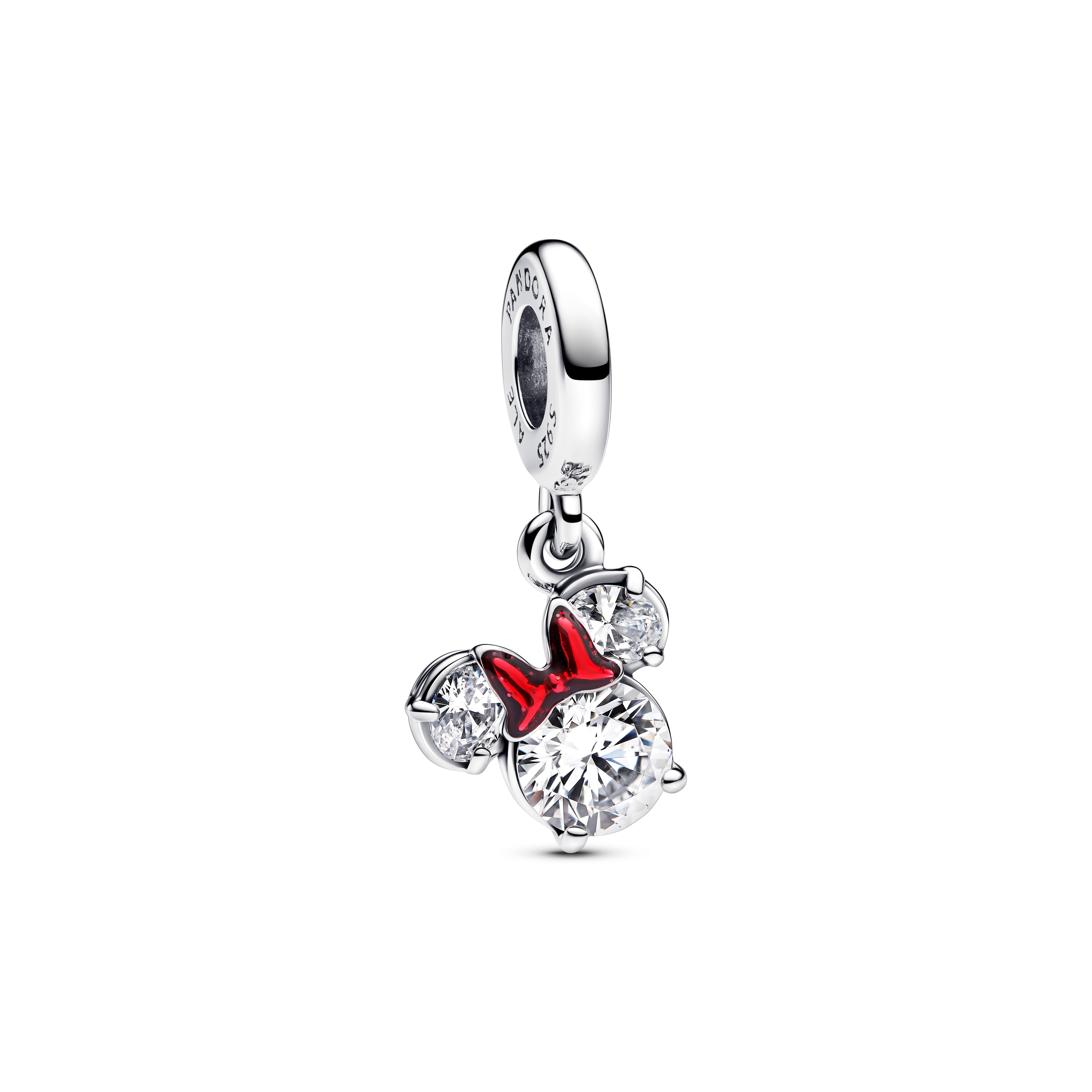Pandora Dubbele hangende bedel met silhouet van Disney's Minnie Mouse zilver - 793533C01