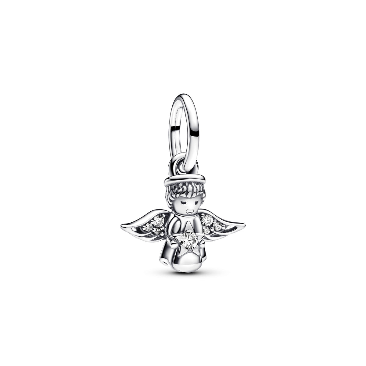 Pandora Sprankelende hangende bedel met engel zilver