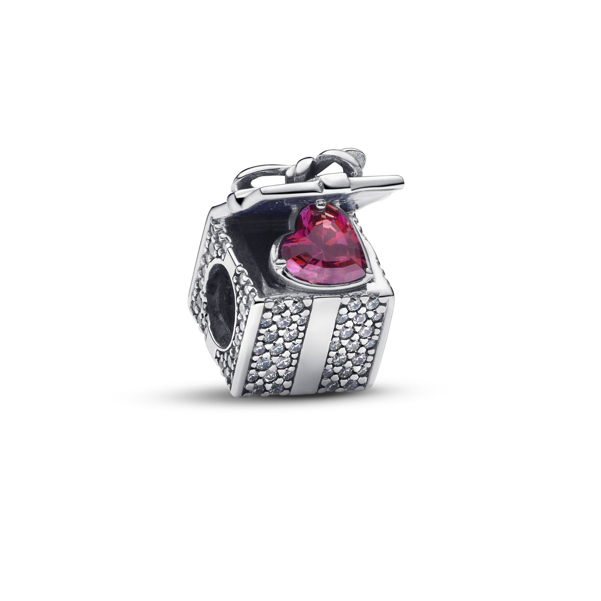Pandora Bedel met glinsterend cadeau zilver
