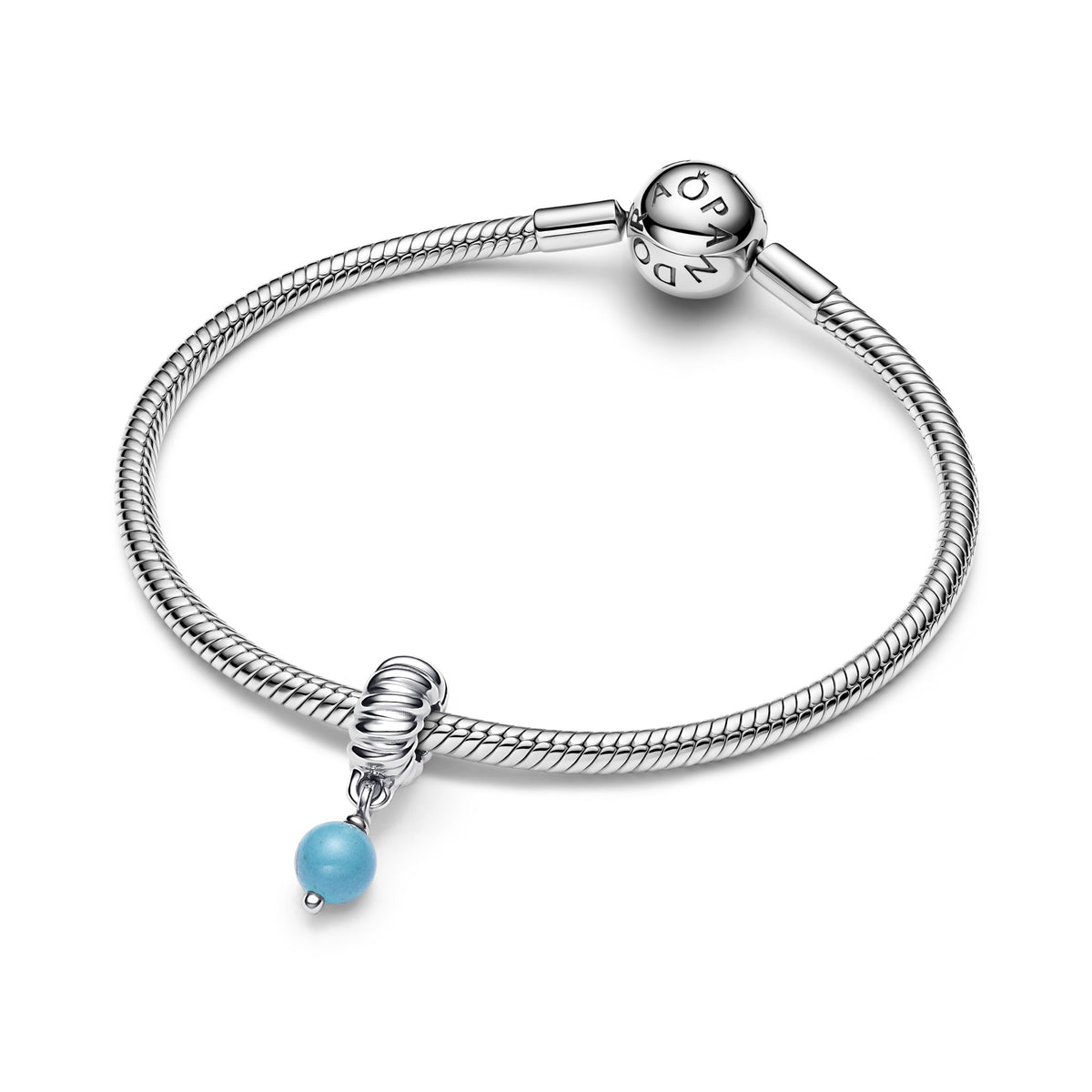 Pandora Turkoois Hangende Bedel zilver 793901C01