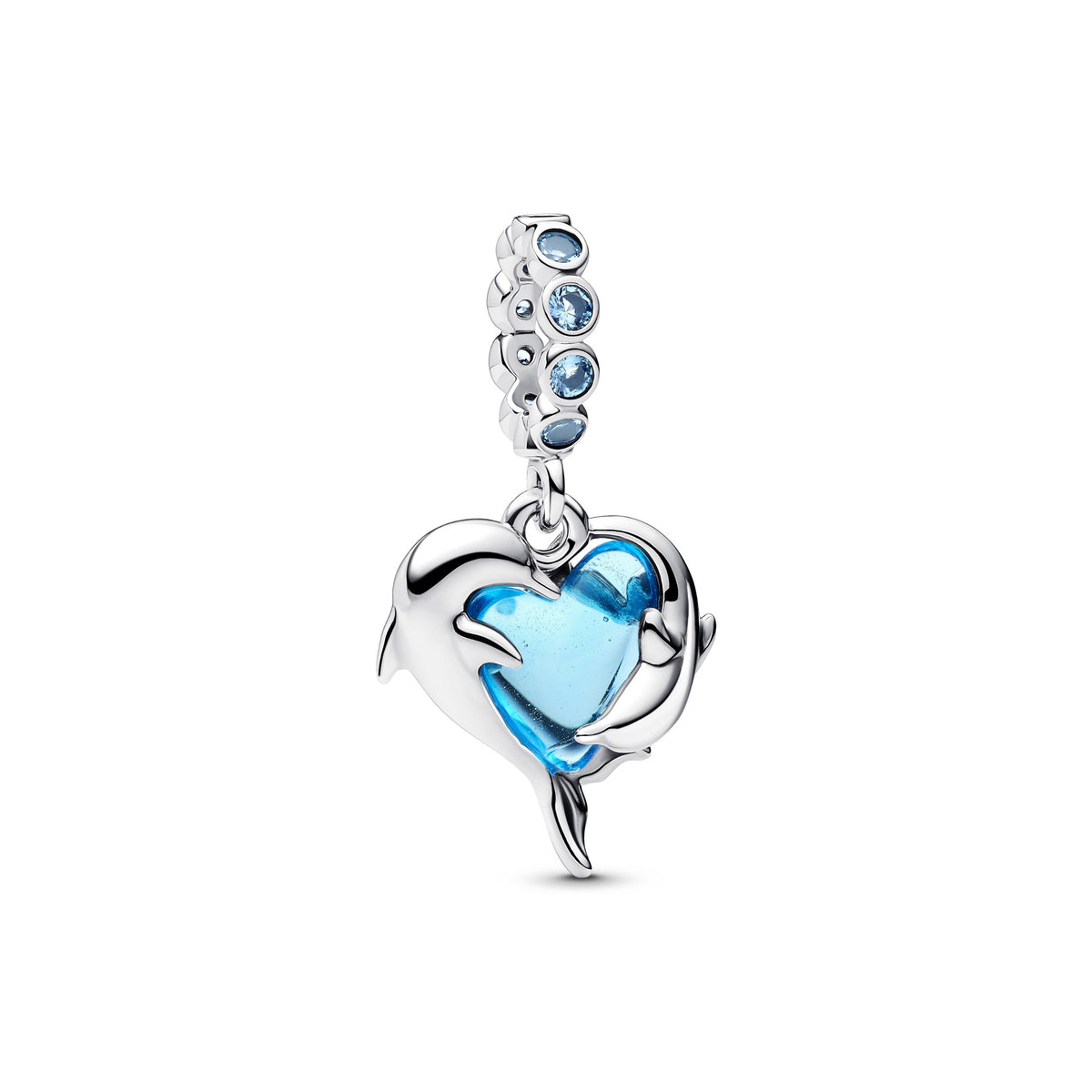 Pandora Blauwe Muranoglas Dolfijnen Hangende Bedel zilver