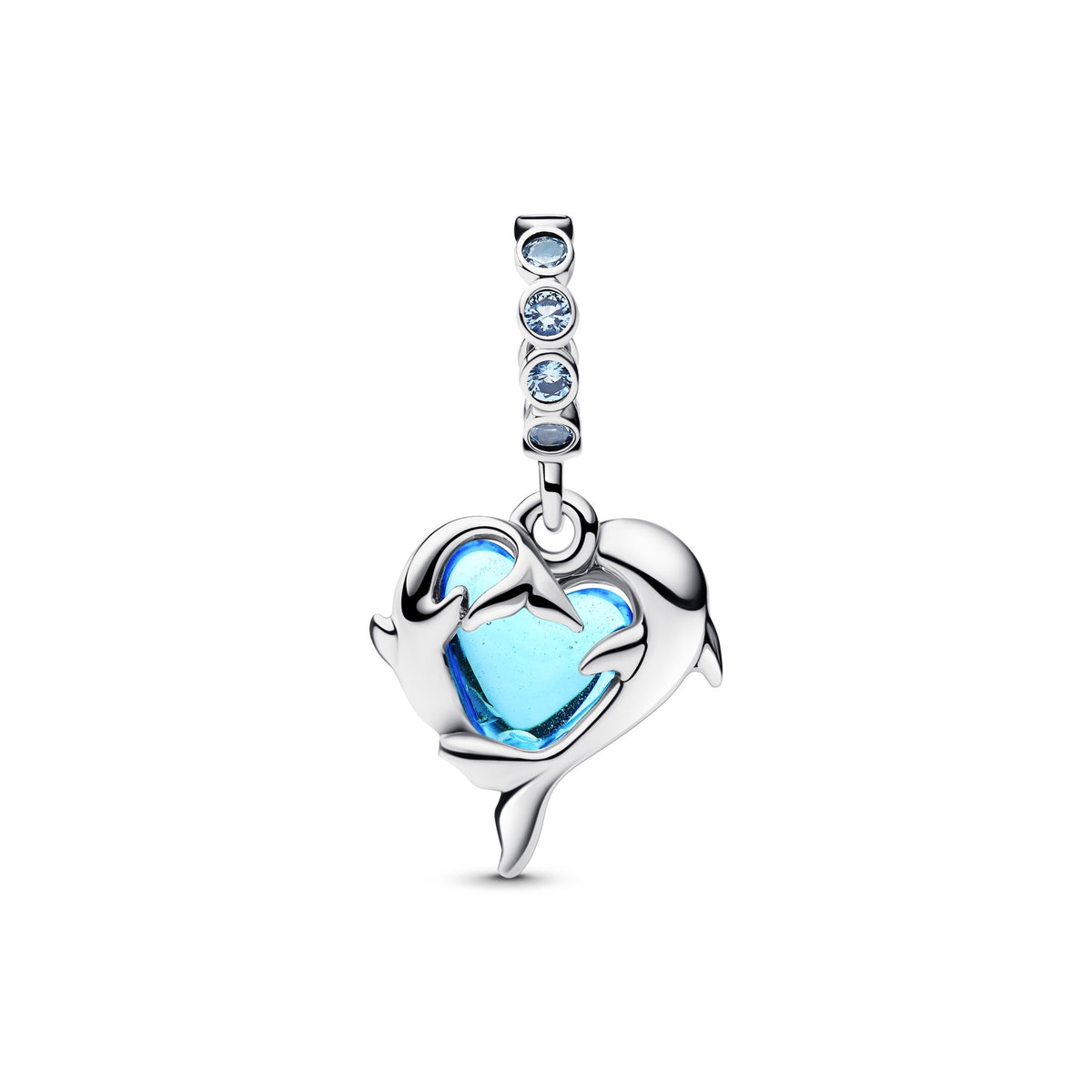 Pandora Blauwe Muranoglas Dolfijnen Hangende Bedel zilver 793924C01
