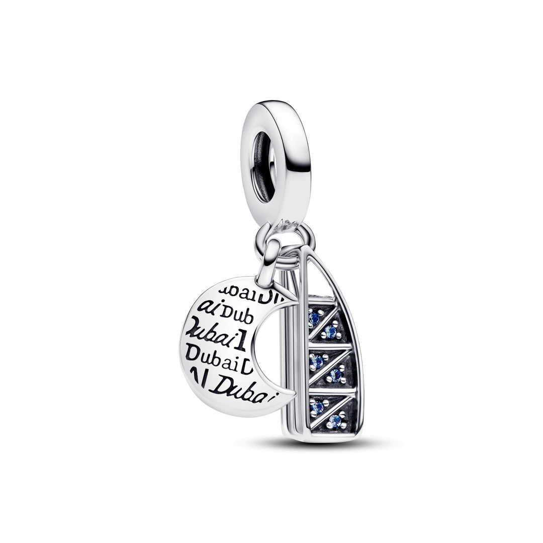 Pandora Burj Al Arab Dubai Dubbele Hangende Bedel zilver 793990C01