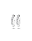 Zilveren gerhodineerde klapoorringen zirkonia 15 mm - 1341250