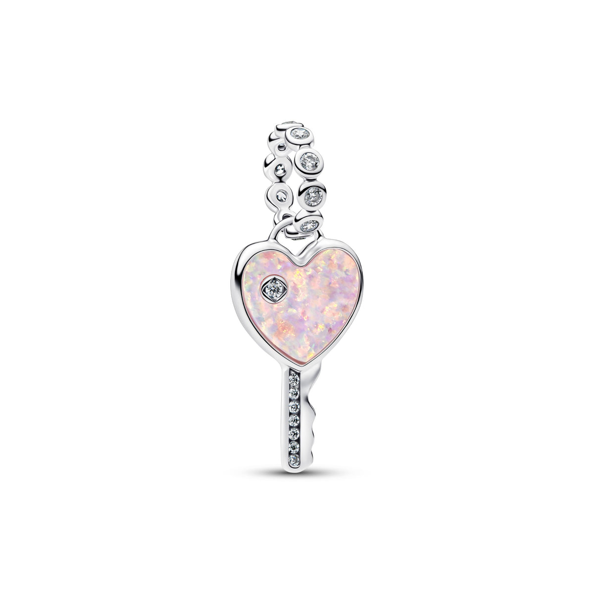 Pandora Opalescent Hartsleutel Hangende Bedel zilver