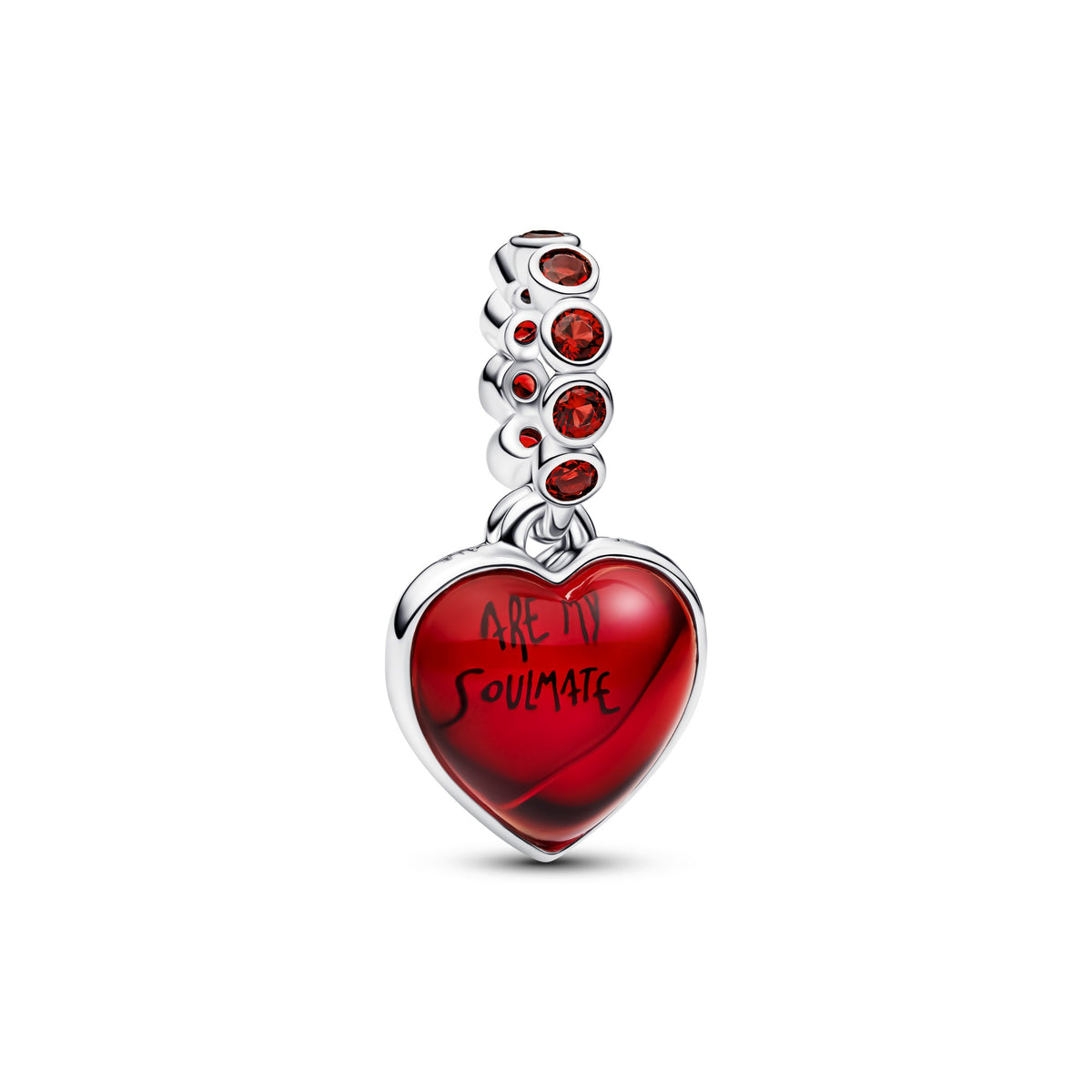 Pandora Rood Muranoglas Rood Hart Hangende Bedel zilver