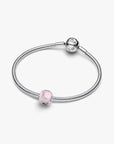 Pandora Roze Muranoglazen Liefdeskubus Bedel 794433C01 – Zilver