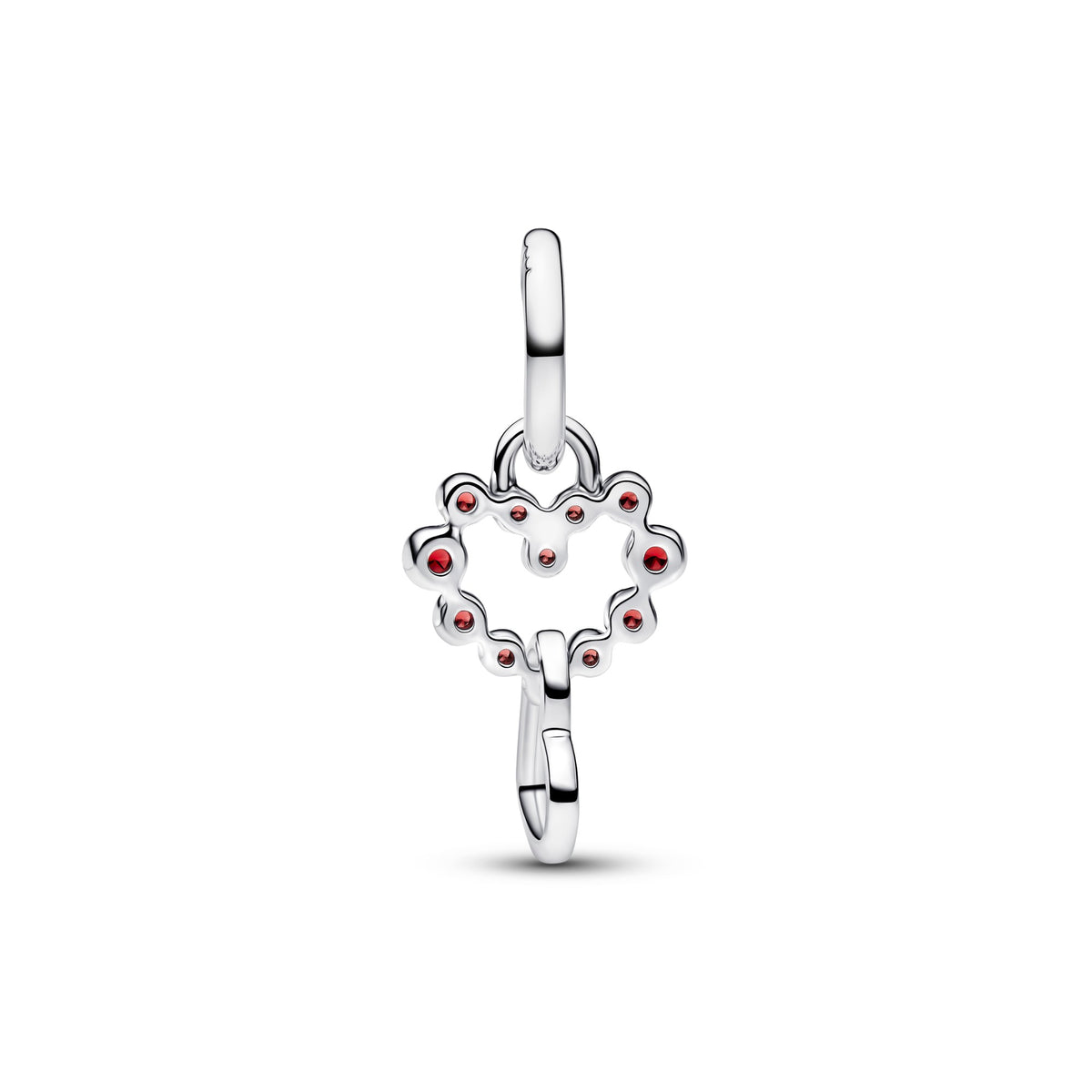 Pandora Verbonden Harten & Rode Stenen Hangende Bedel zilver 794435C01