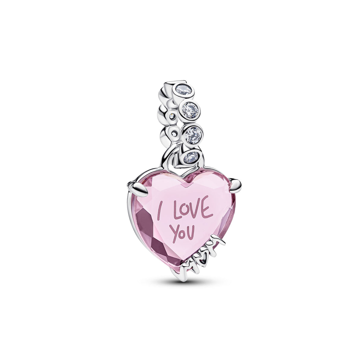 Pandora Hangende bedel 'I Love You Mom' zilver