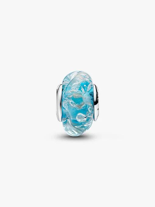 Pandora Turkoois Murano-glas & Glitter Bedel zilver 794701C01