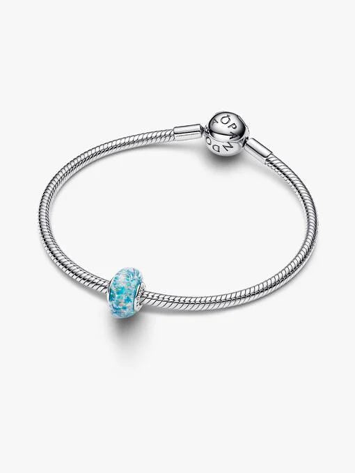 Pandora Turkoois Murano-glas & Glitter Bedel zilver 794701C01