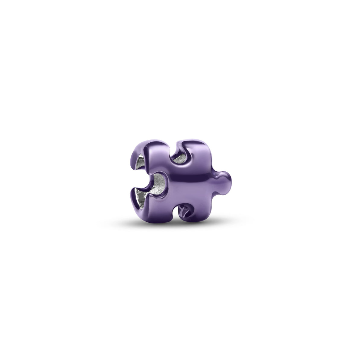 Pandora Paars Puzzelstuk Minibedel zilver