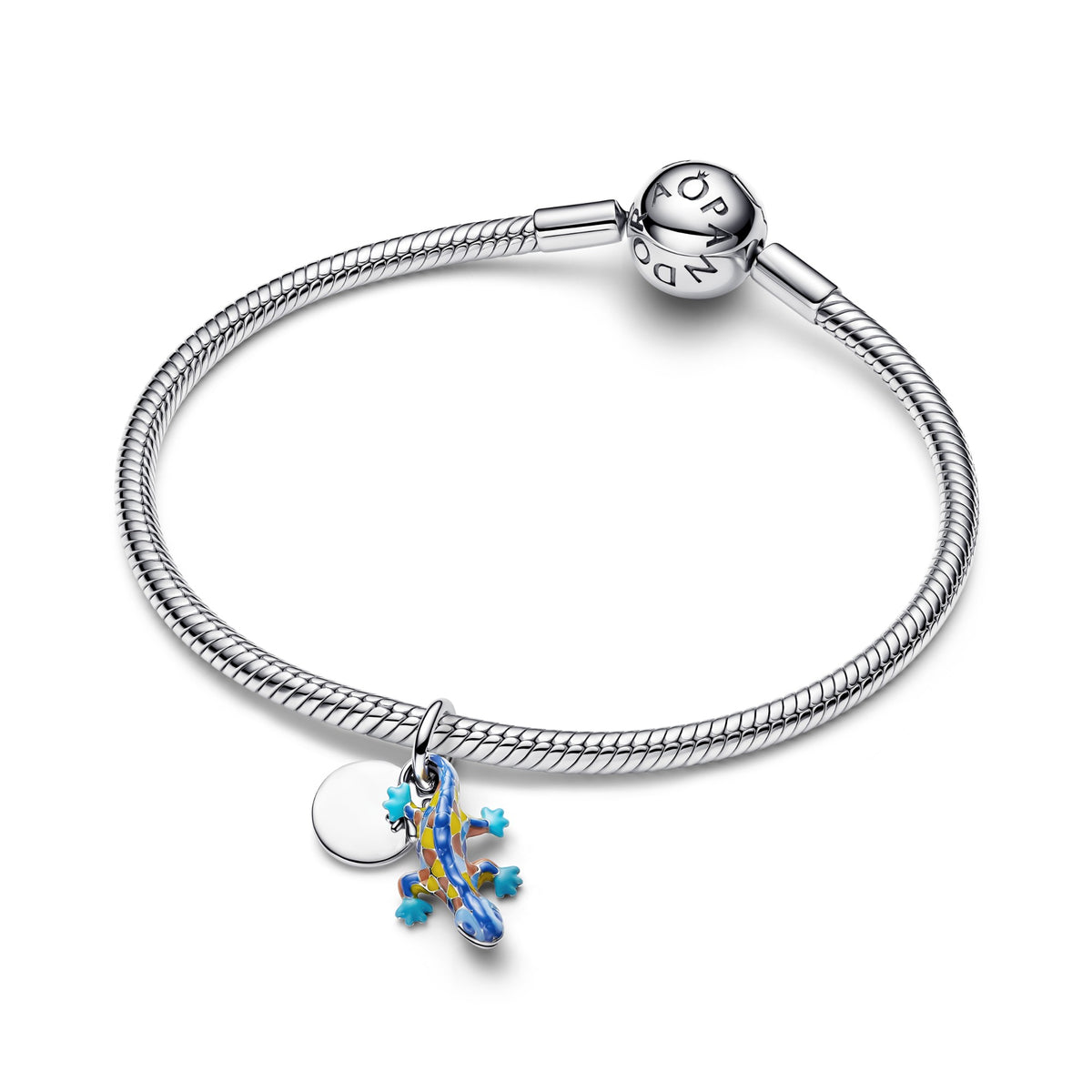 Pandora Salamander & Graveerbare Ronde Tag Dubbele Hangende Bedel 794916C01