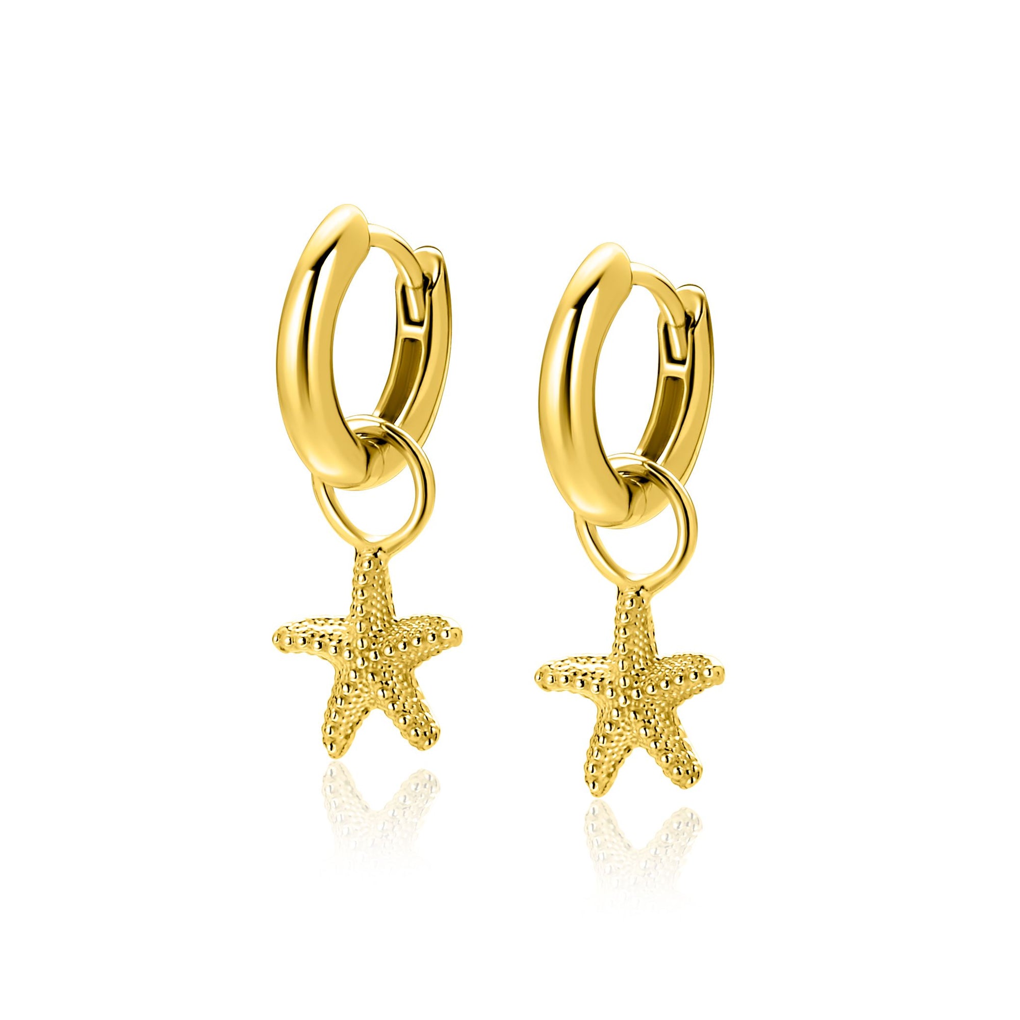 ZINZI gold plated zilveren oorbedels zeester 8mm ZICH2731 (zonder oorringen) - PansiteNederland.nl