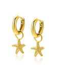 ZINZI gold plated zilveren oorbedels zeester 8mm ZICH2731 (zonder oorringen) - PansiteNederland.nl