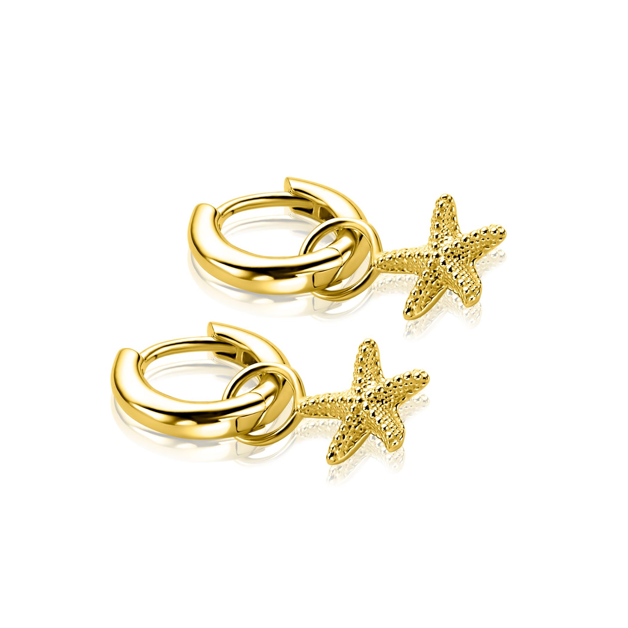 ZINZI gold plated zilveren oorbedels zeester 8mm ZICH2731 (zonder oorringen) - PansiteNederland.nl