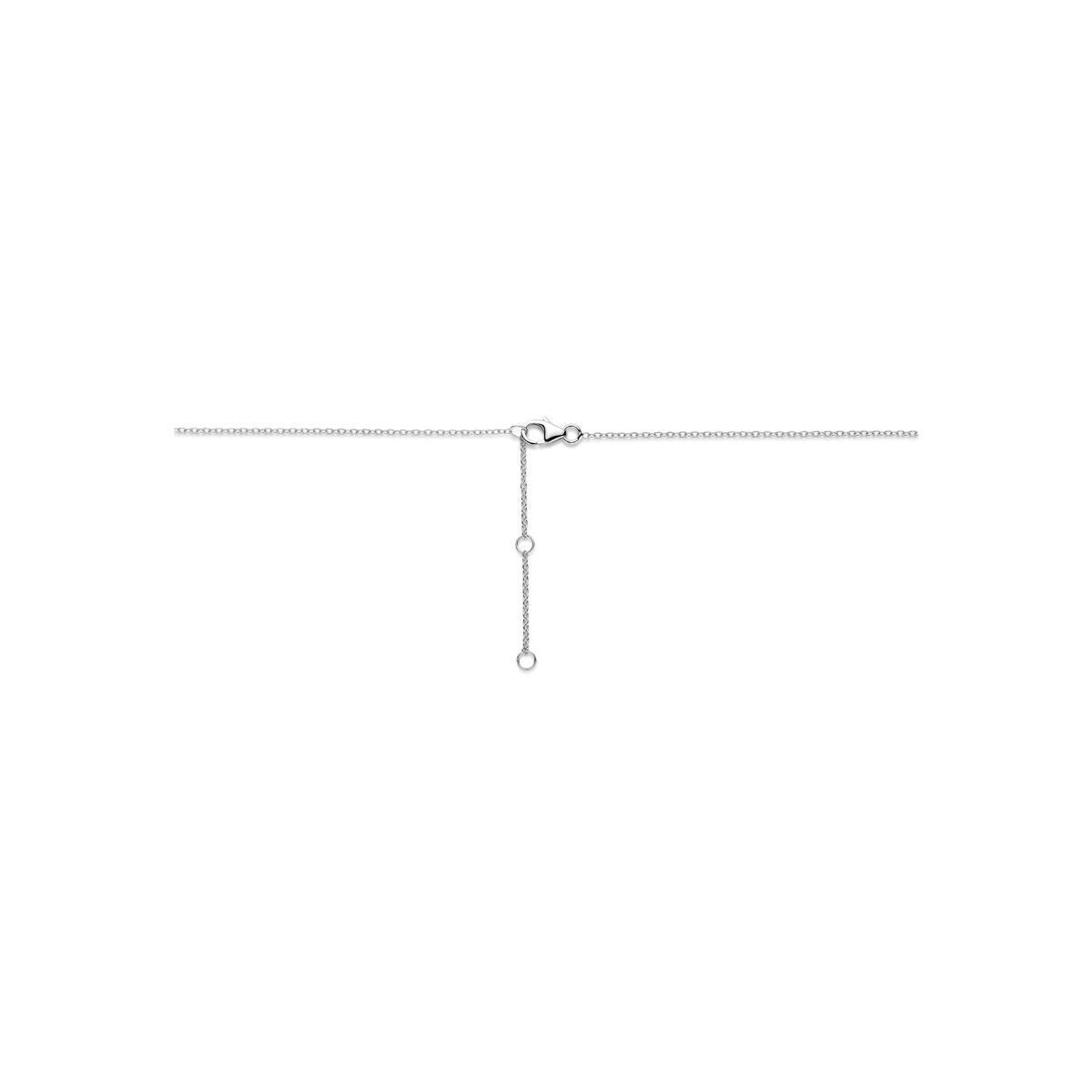 Collier hartje zirkonia 41 - 43 - 45 cm zilver gerhodineerd