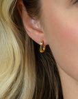 ZINZI gold plated zilveren oorringen U-vorm met witte zirkonia 14mm ZIO2733Y - PansiteNederland.nl