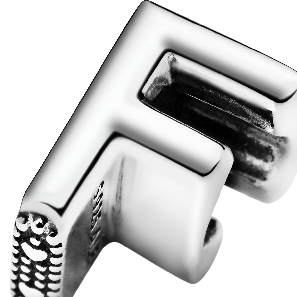 Pandora Letter F Alfabetbedel zilver 797460