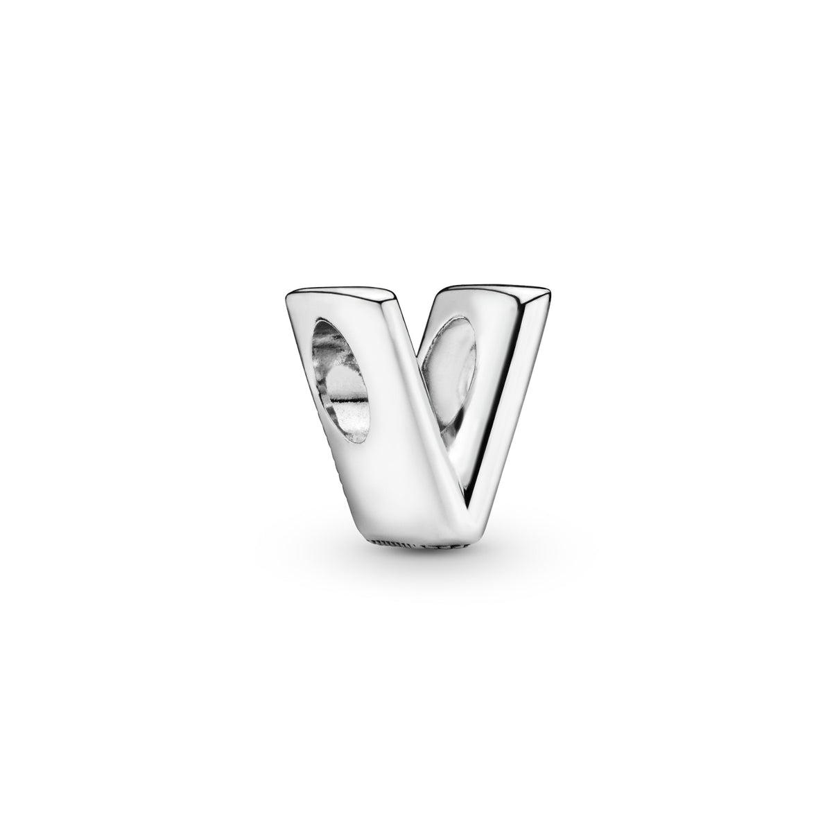 Pandora Letter V Alfabetbedel zilver