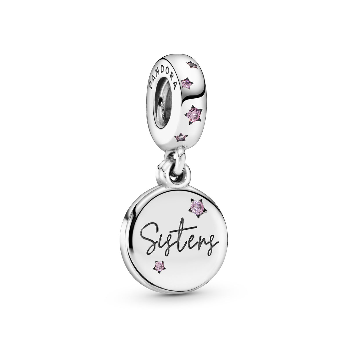 Pandora Hangende Bedel met Tekst Forever Sisters zilver