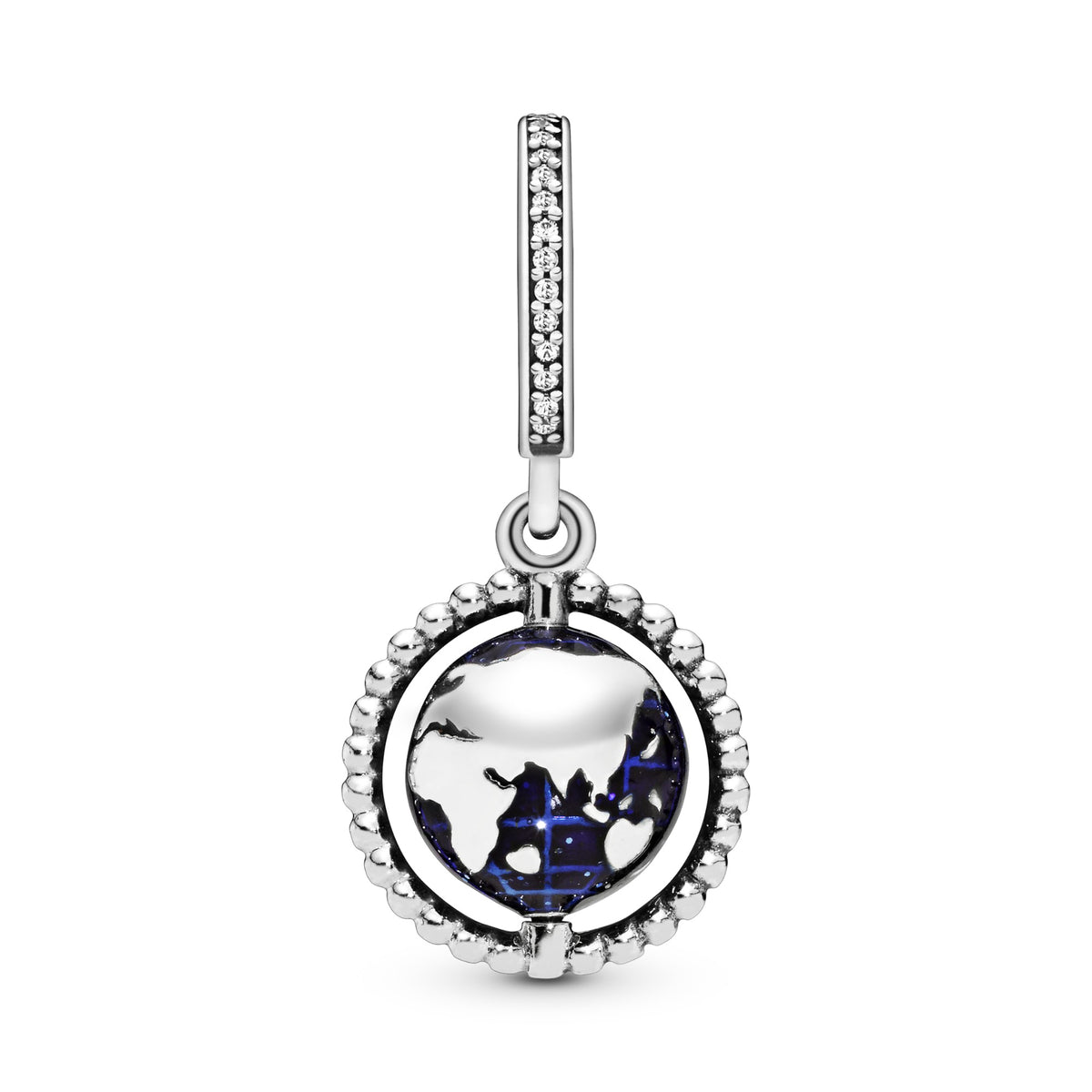 Pandora Spinning Globe Hangende Bedel zilver 798021CZ