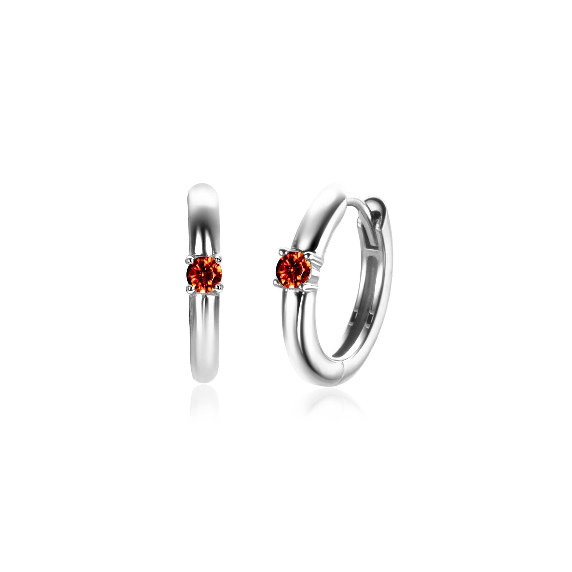Zinzi oorringen JANUARI zilver met geboortesteen rood granaat zirkonia 13mm ZICRZ-JAN - PansiteNederland.nl