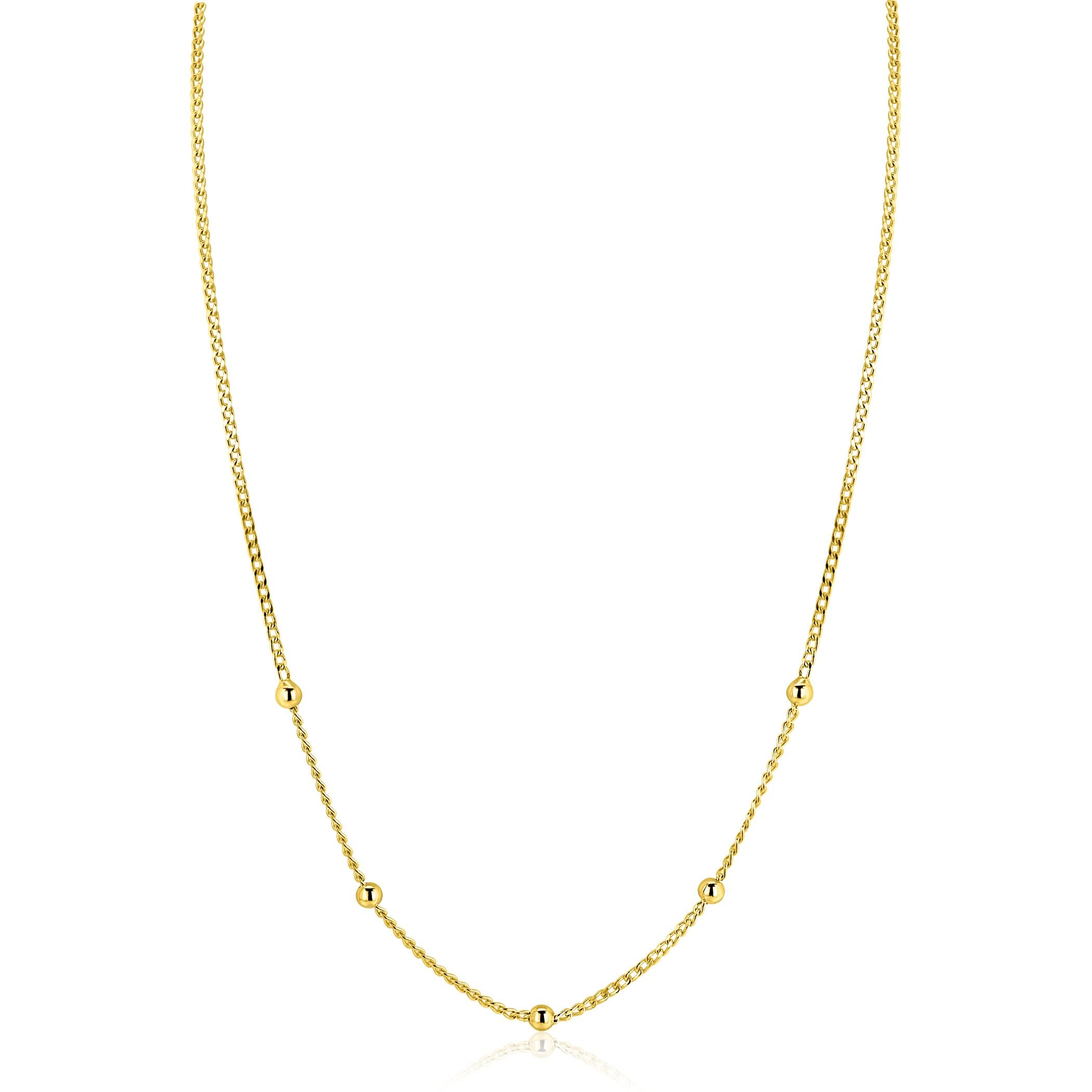 ZINZI Verguld Zilveren Ketting 42-45 cm - ZIC2714G