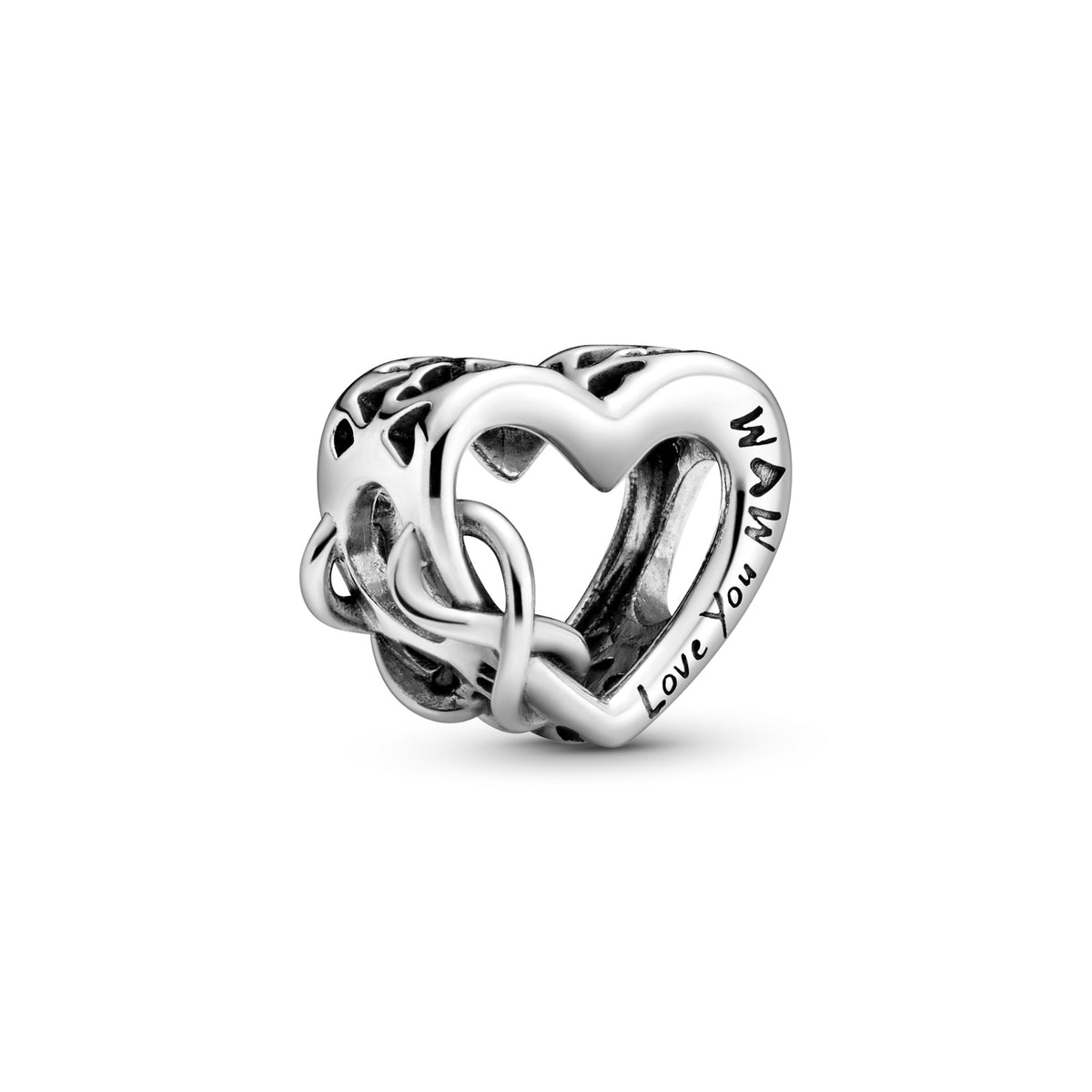 Pandora Oneindig Hart Bedel met Tekst 'Love You Mum' zilver