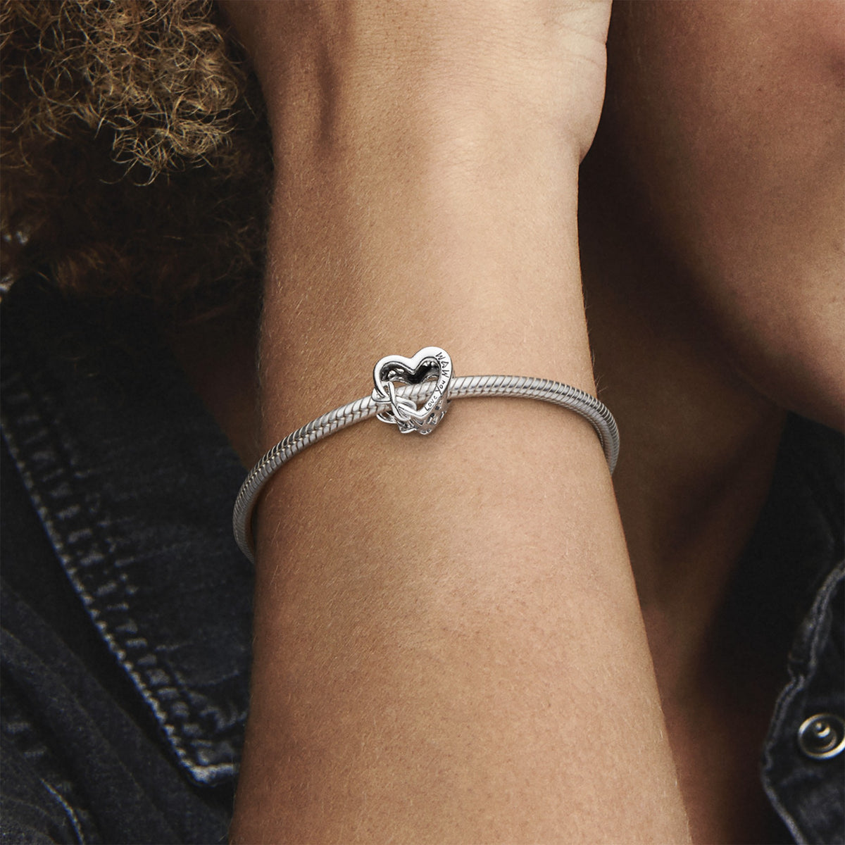 Pandora Oneindig Hart Bedel met Tekst 'Love You Mum' zilver 798825C00