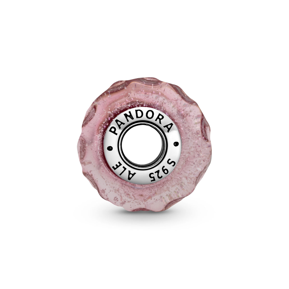 Pandora Golvende Fancy Roze Muranoglazen Bedel zilver 798872C00
