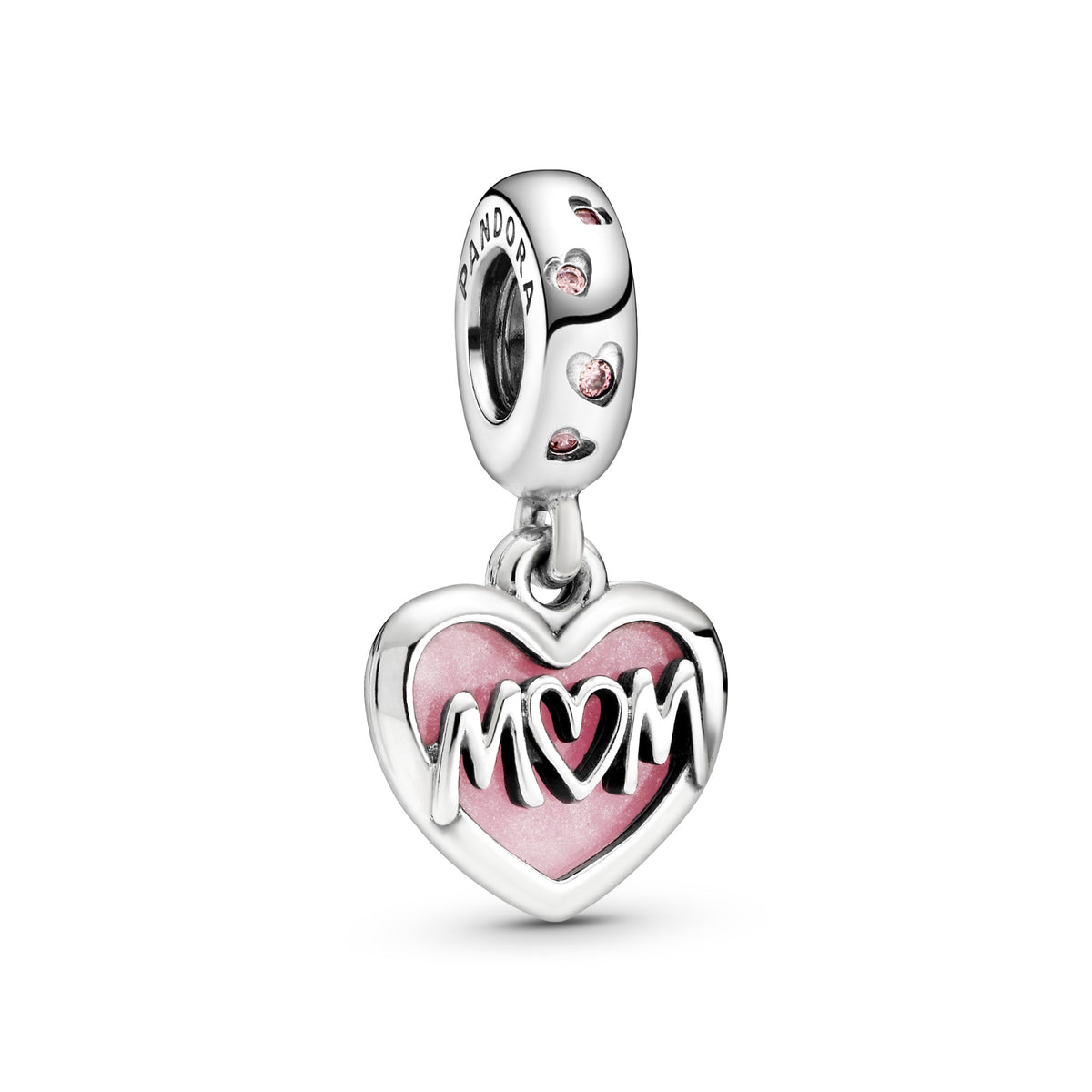Pandora Mum Script Heart Hangende Bedel zilver