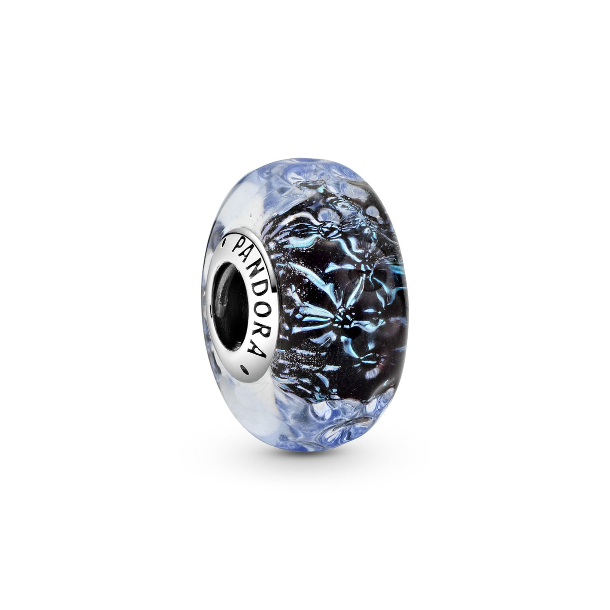 Pandora Golvende Donkerblauwe Bedel zilver