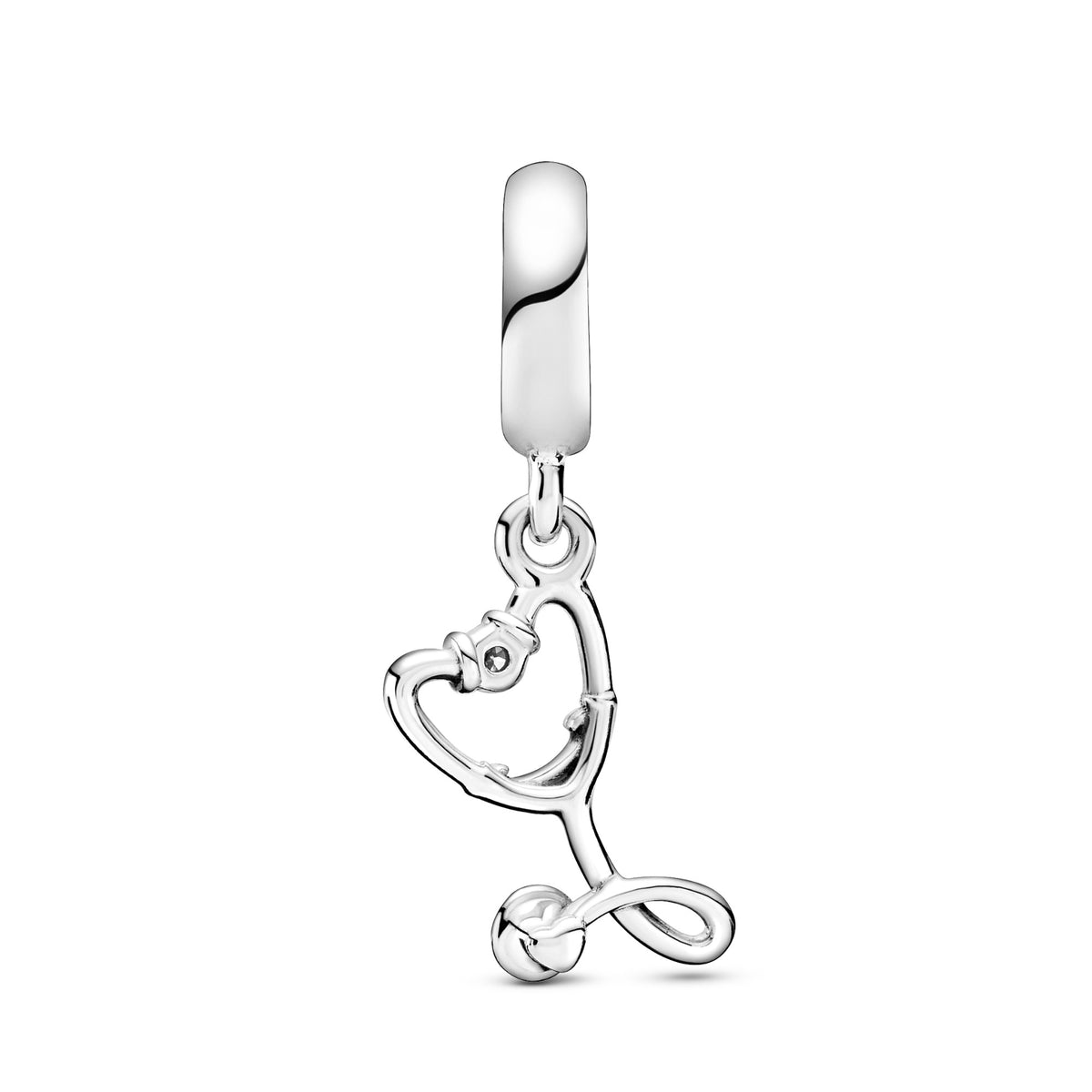 Pandora Stethoscoop Hart Hangende bedel zilver 799072C01
