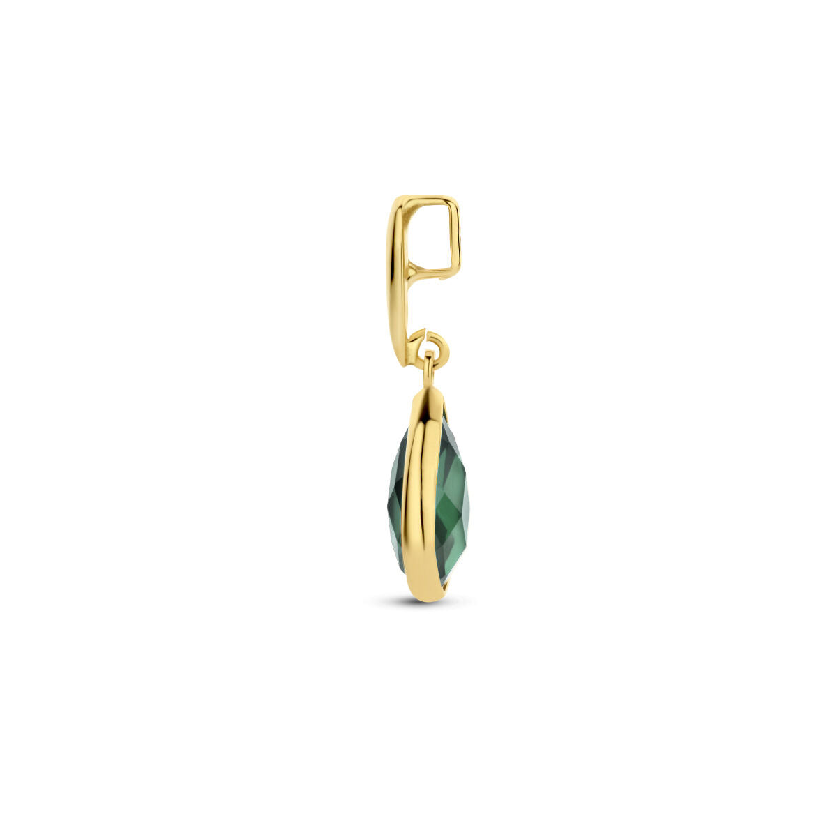 Hanger groen agaat 9K geelgoud 12,5 mm