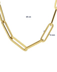 14K geelgoud collier paperclip vierkante buis 6,0 mm 45 cm 4017902 - PansiteNederland.nl